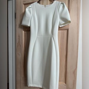 Calvin Klein Short Sleeve Sheath Dress (White)
